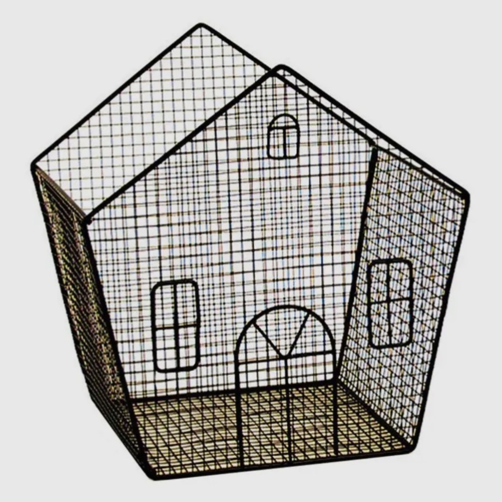 Black Wire House-Shaped Basket